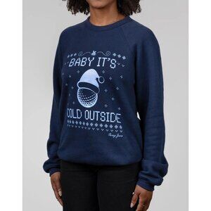 Swing Juice Golf Baby Its Cold Outside Sweatshirt Size Large Navy Blue Ugly